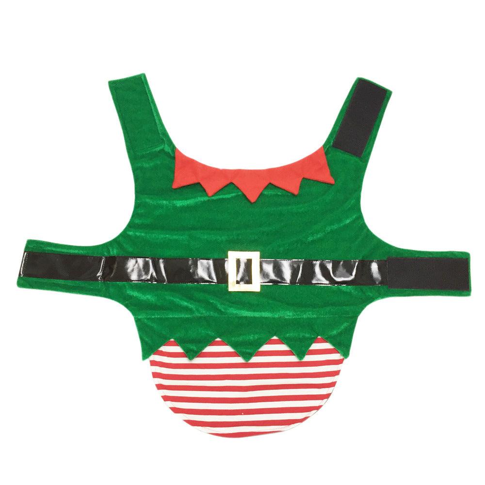 Festive Green Elf Pet Dog Christmas Costume-2