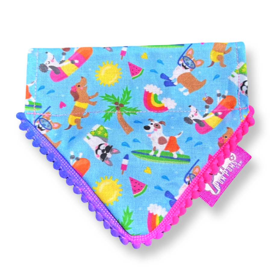Handmade Beach Dogs Polka Dot Dog Bandana - Slide On