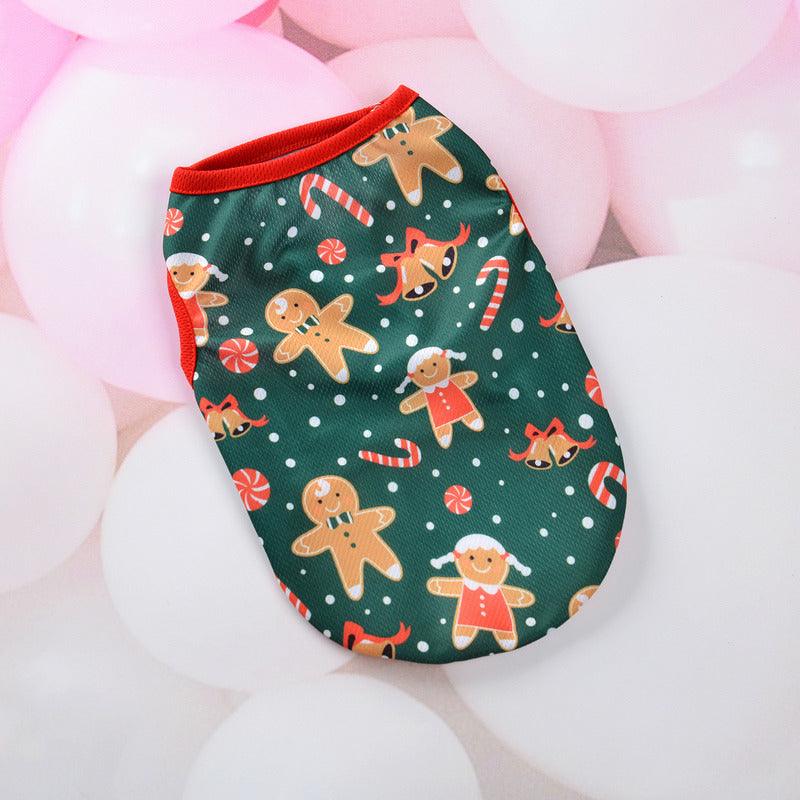 Festive Holiday Pet Vest - Christmas Cartoon Dog Clothes-3
