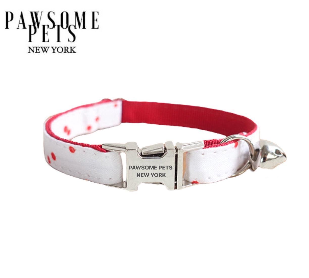 SMALL SIZE DOG & CAT COLLAR - RED SPOT-0