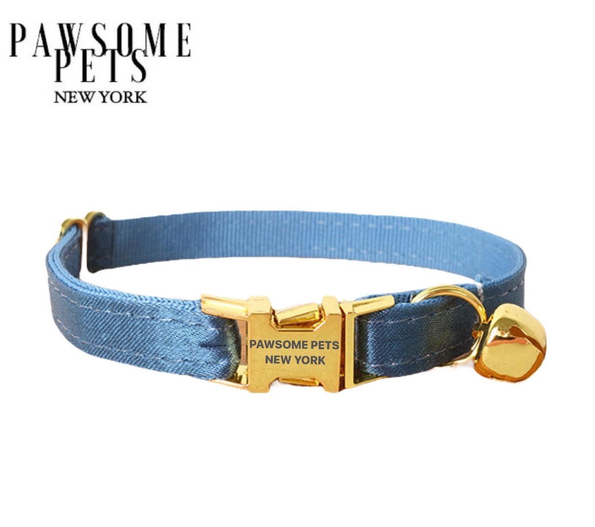 SMALL SIZE DOG & CAT COLLAR - SILVER BLUE-0