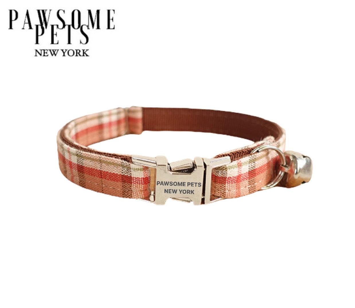 SMALL SIZE DOG & CAT COLLAR - ORANGE STRIPE-0
