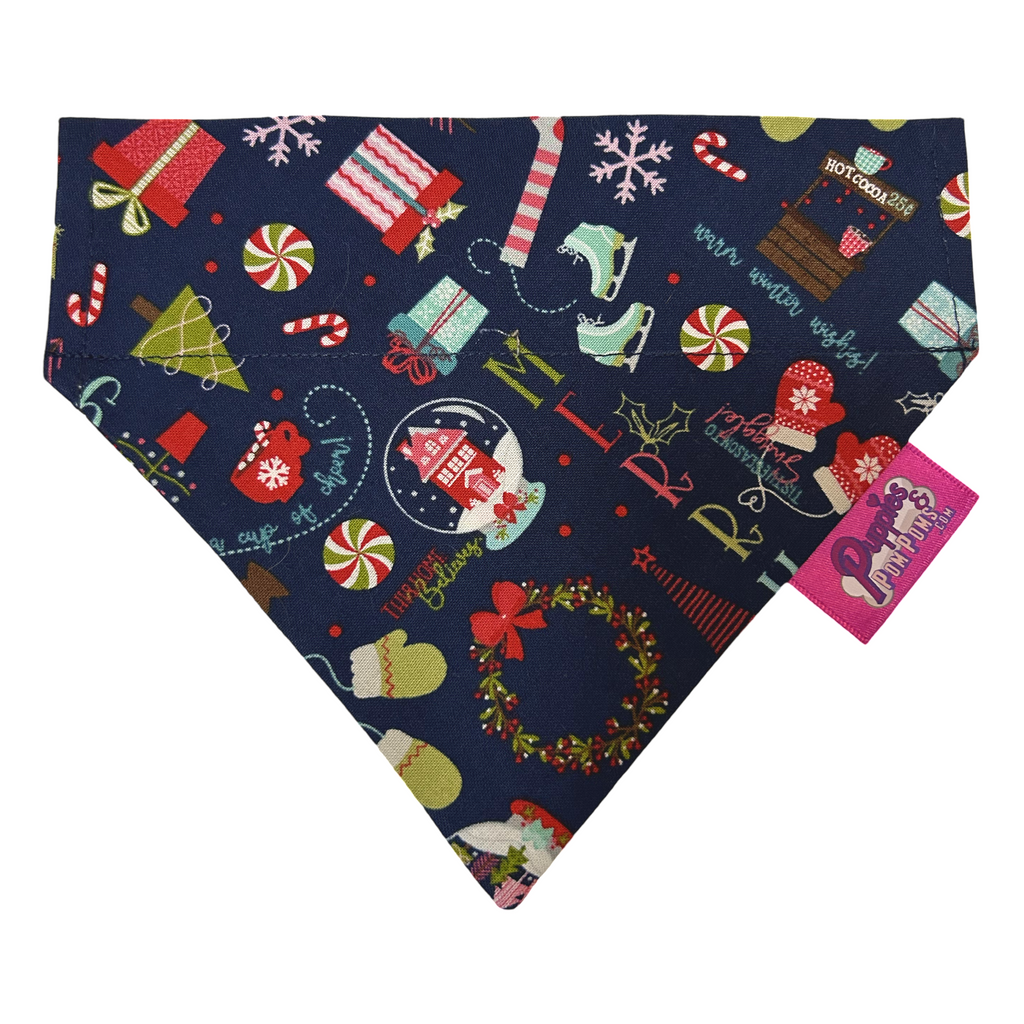 Handmade Christmas Dog Bandana - Merry Wishes