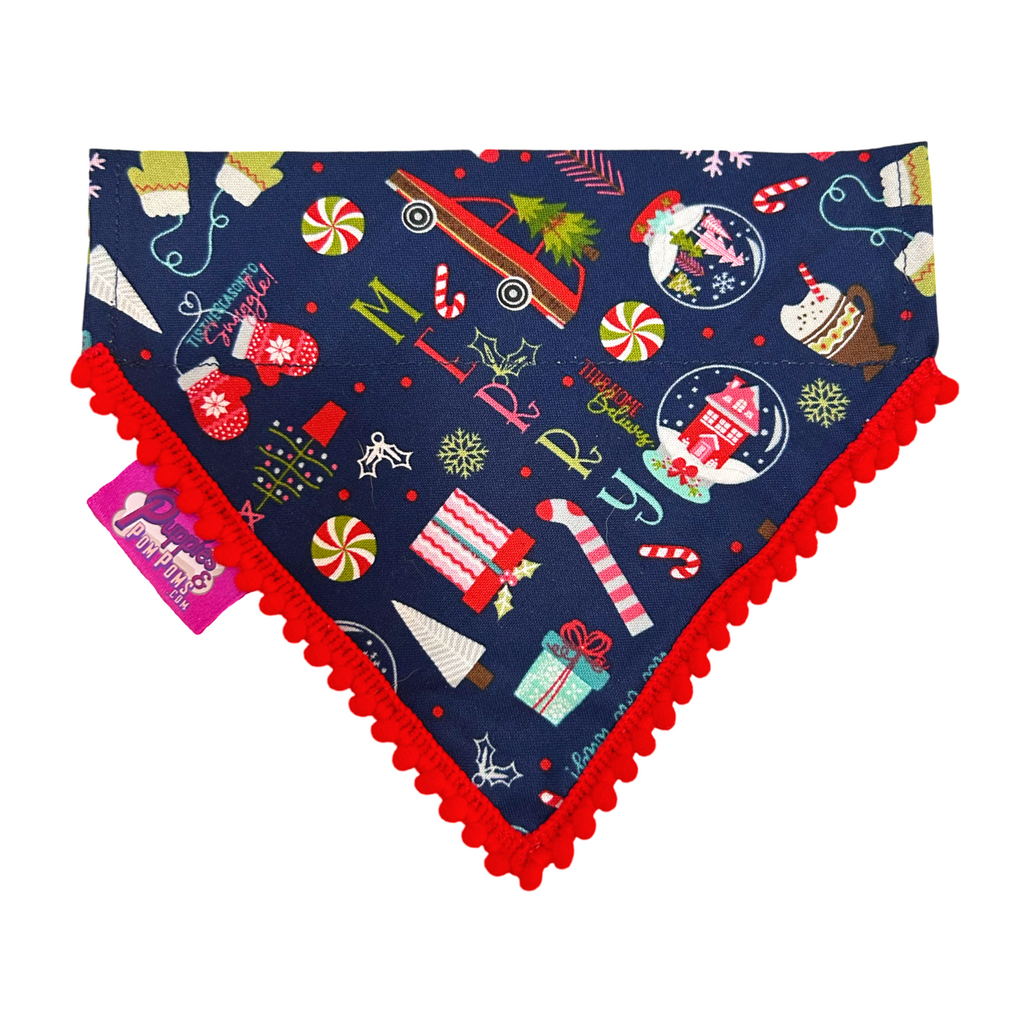 Handmade Christmas Dog Bandana - Merry Wishes
