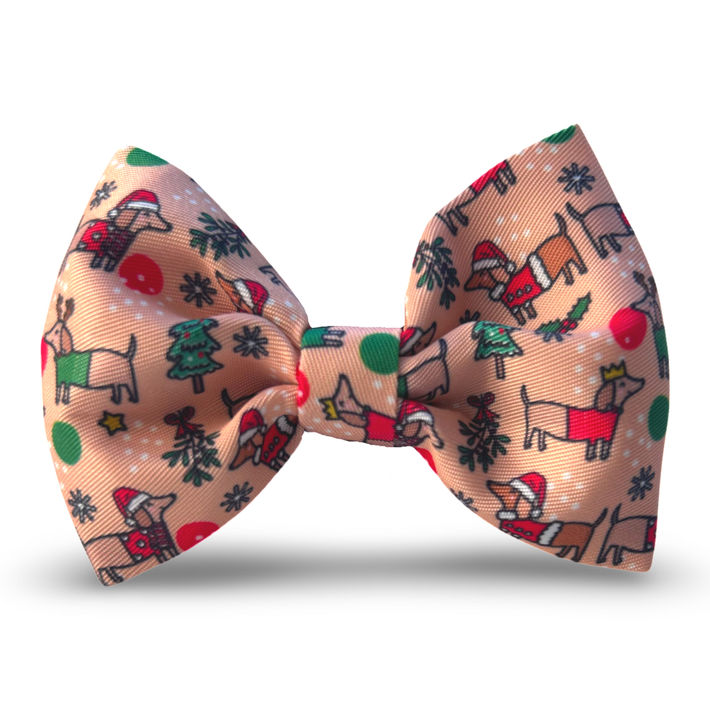 Dog Bow Tie - Christmas Dachshunds-1