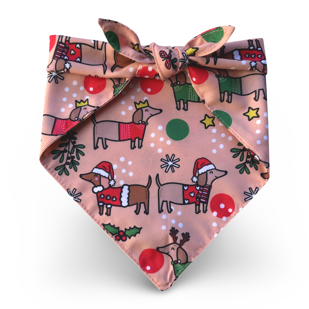 Christmas Dachshunds Bandana - Tie on-1