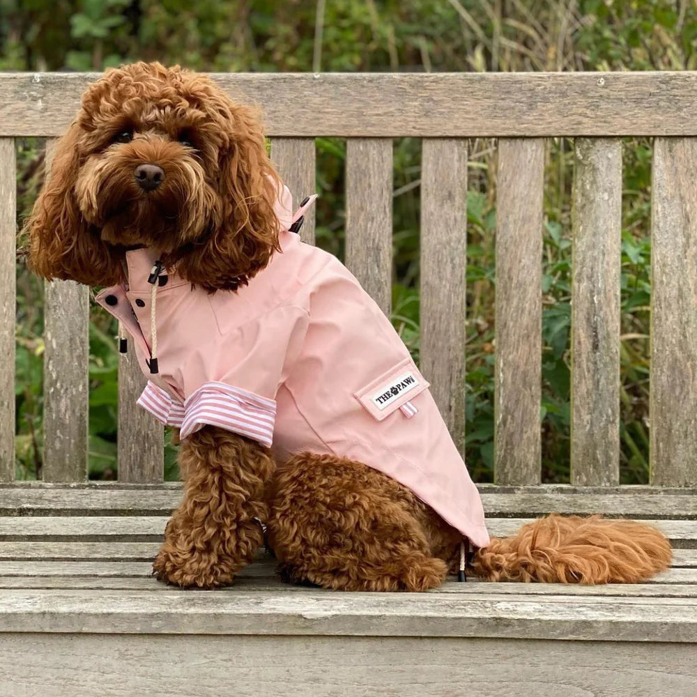 Sloane Waterproof Dog Rain Jacket (Blush) – by The Paw Co.-1