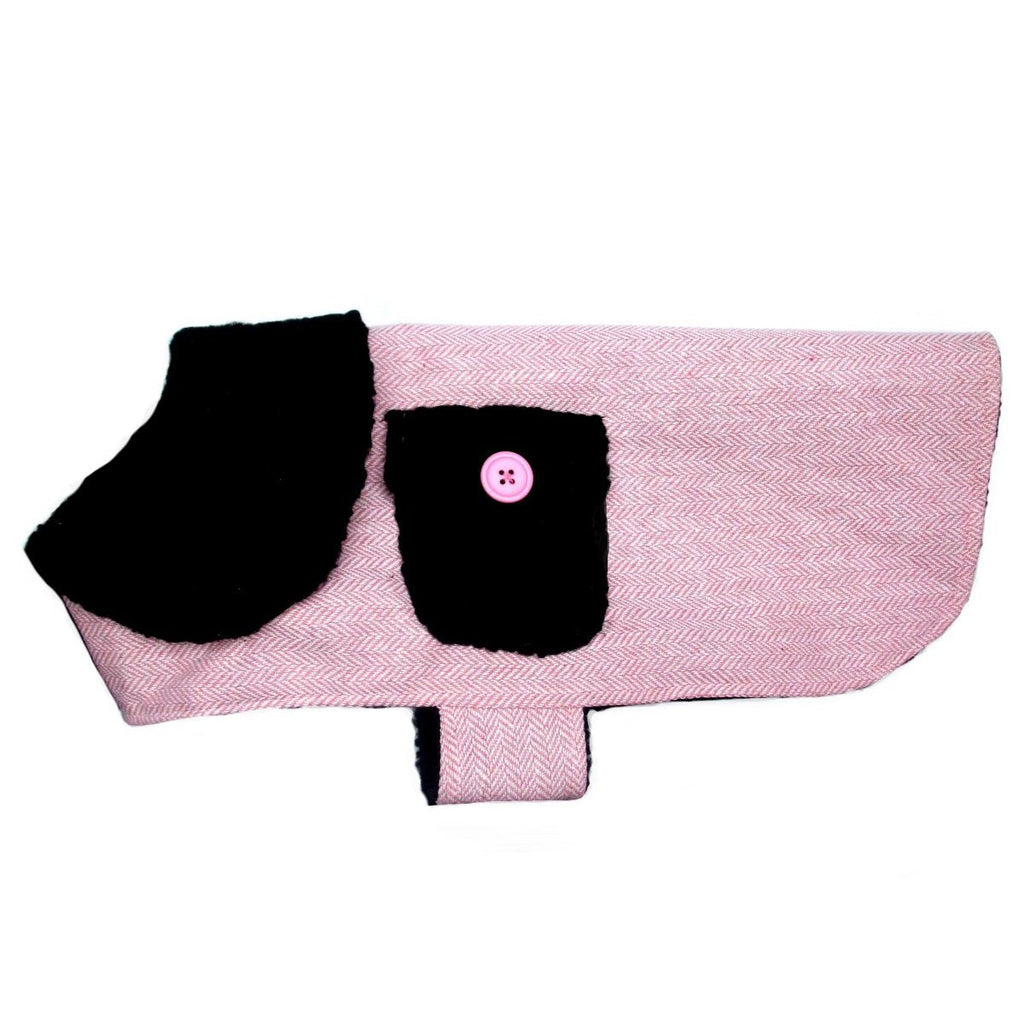 PA Pink Herringbone Dog Coat-0