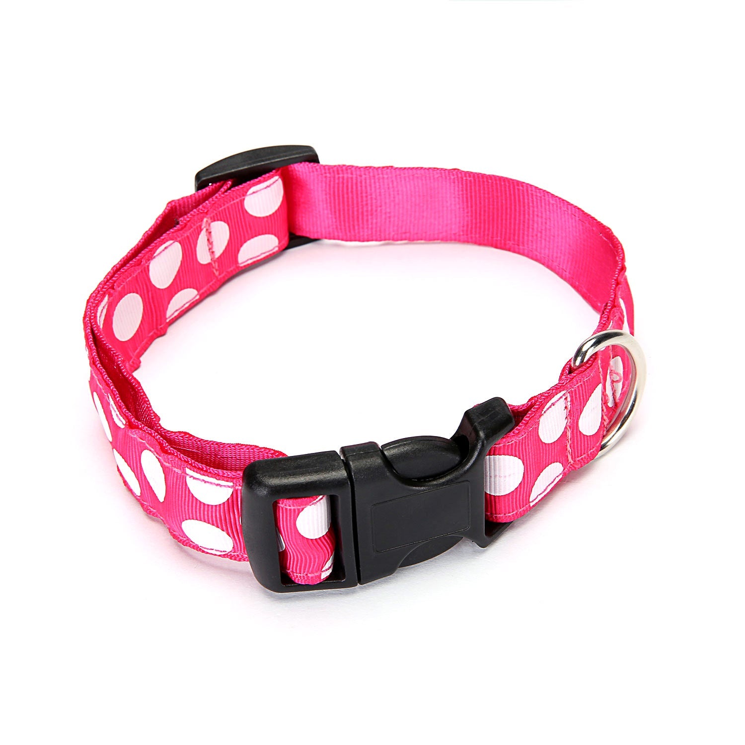 Polka Dot Polyester Dog Collar-1