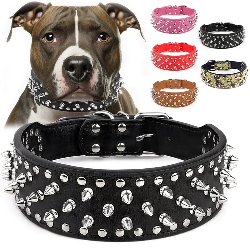 PU Leather Spiked Collar