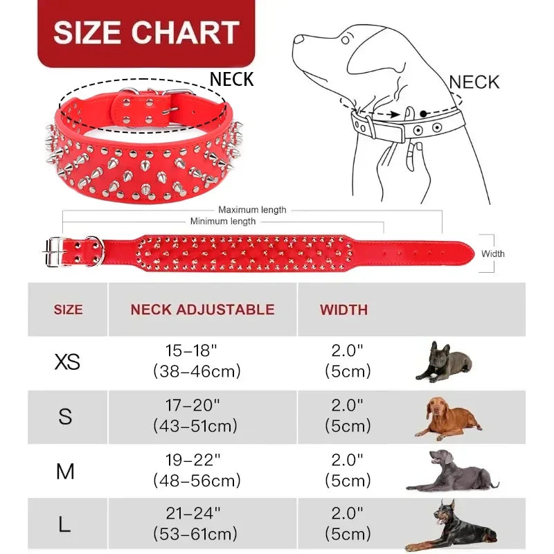 PU Leather Spiked Collar