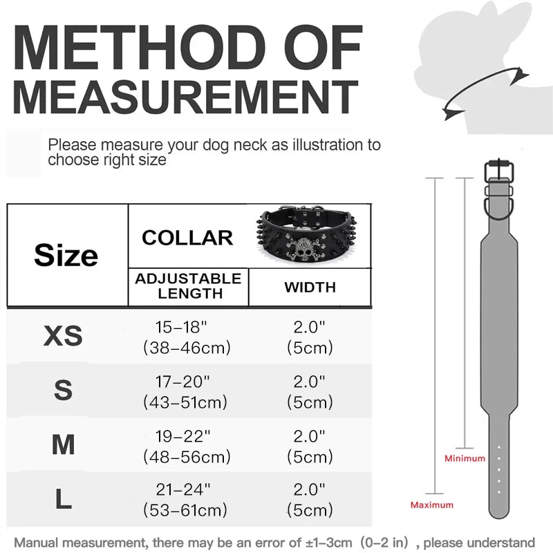 Skull and Crossbones Studded Collar