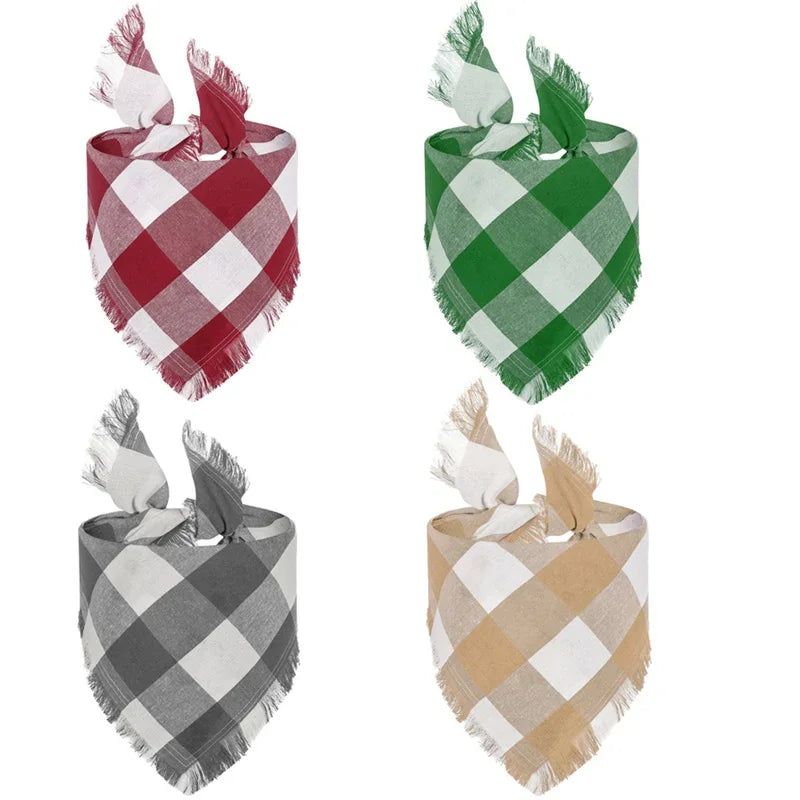 Classic Chequered and Tartan Tasselled Bandanas