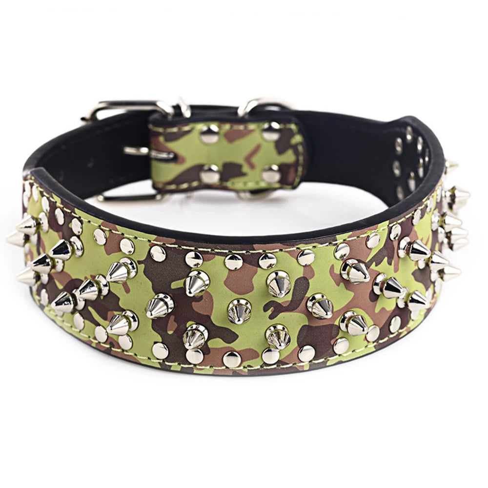Skull and Crossbones Studded Collar