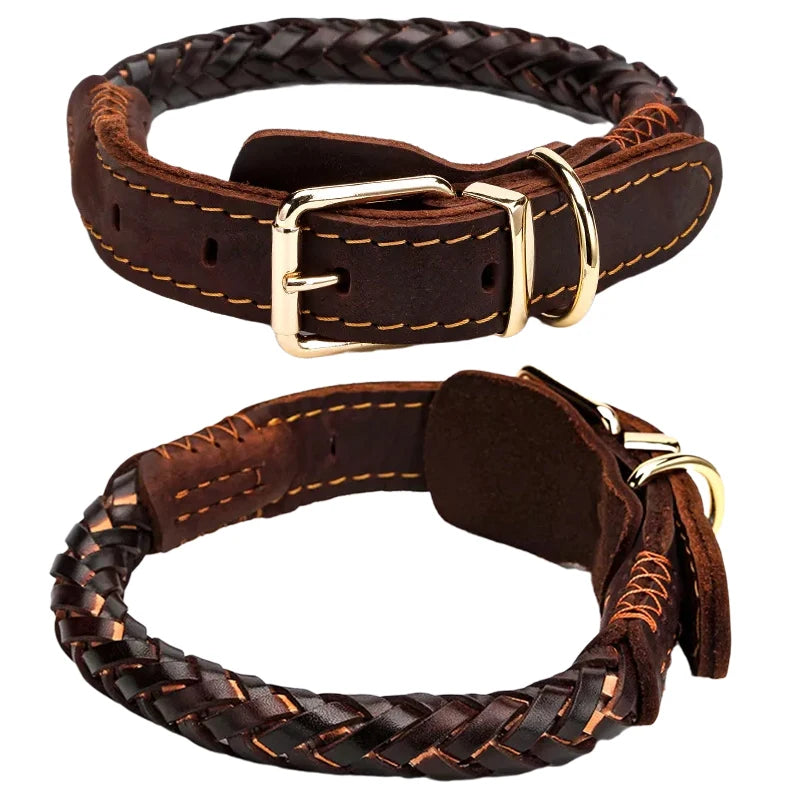 EIght-strand Braided Leather Collar