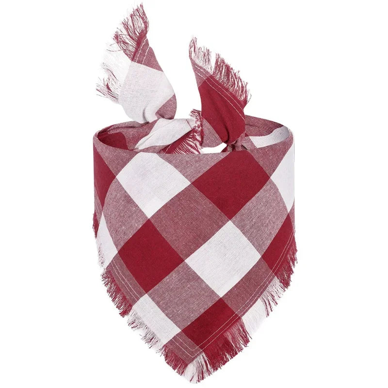 Classic Chequered and Tartan Tasselled Bandanas