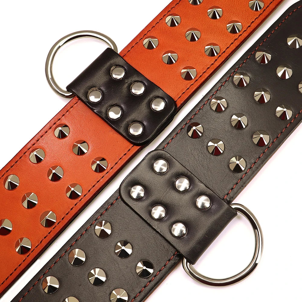 Genuine Leather Studded Collar