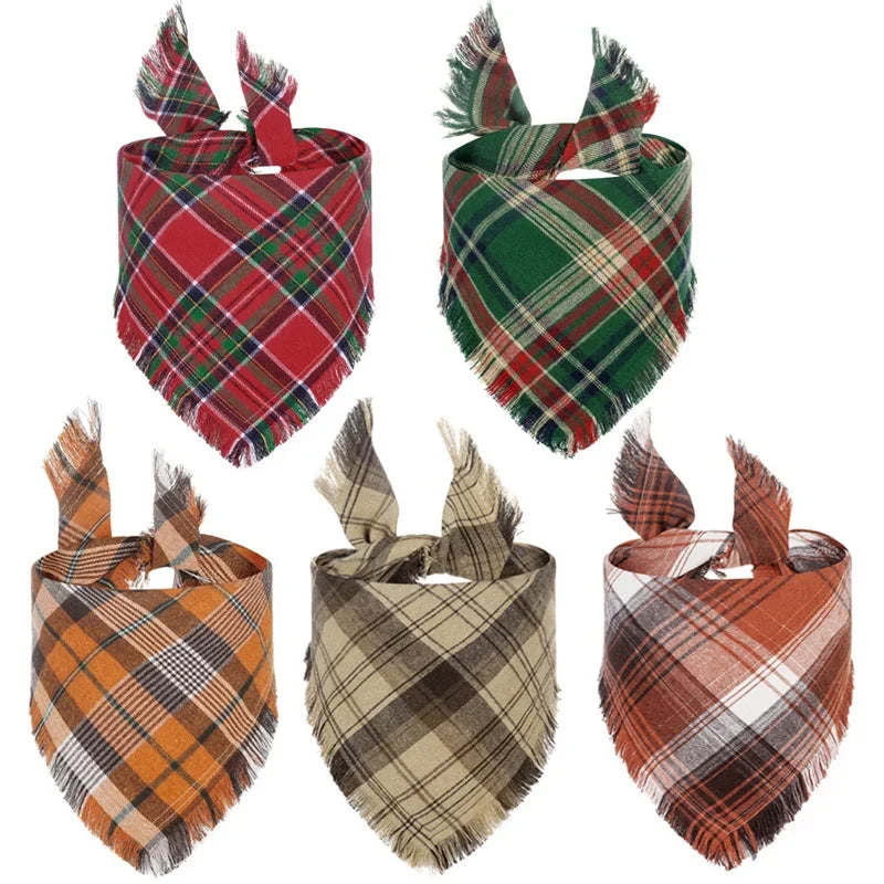 Classic Chequered and Tartan Tasselled Bandanas