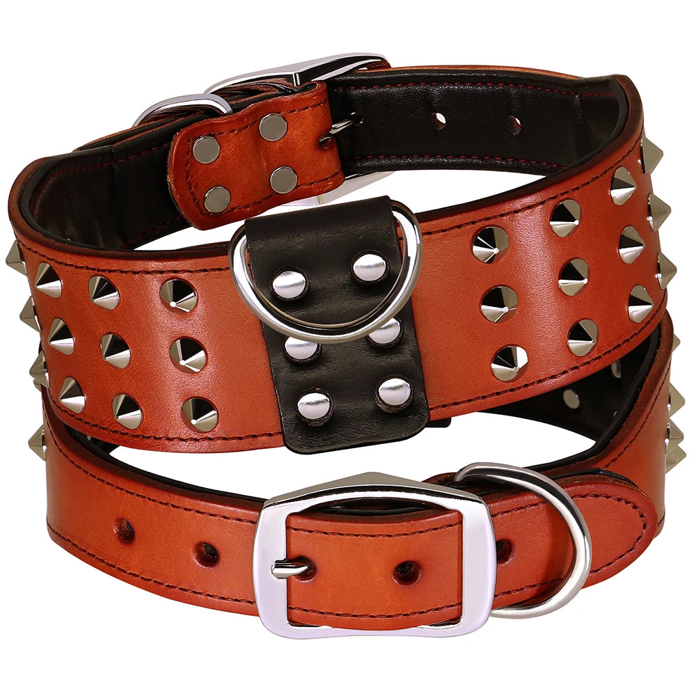 Genuine Leather Studded Collar