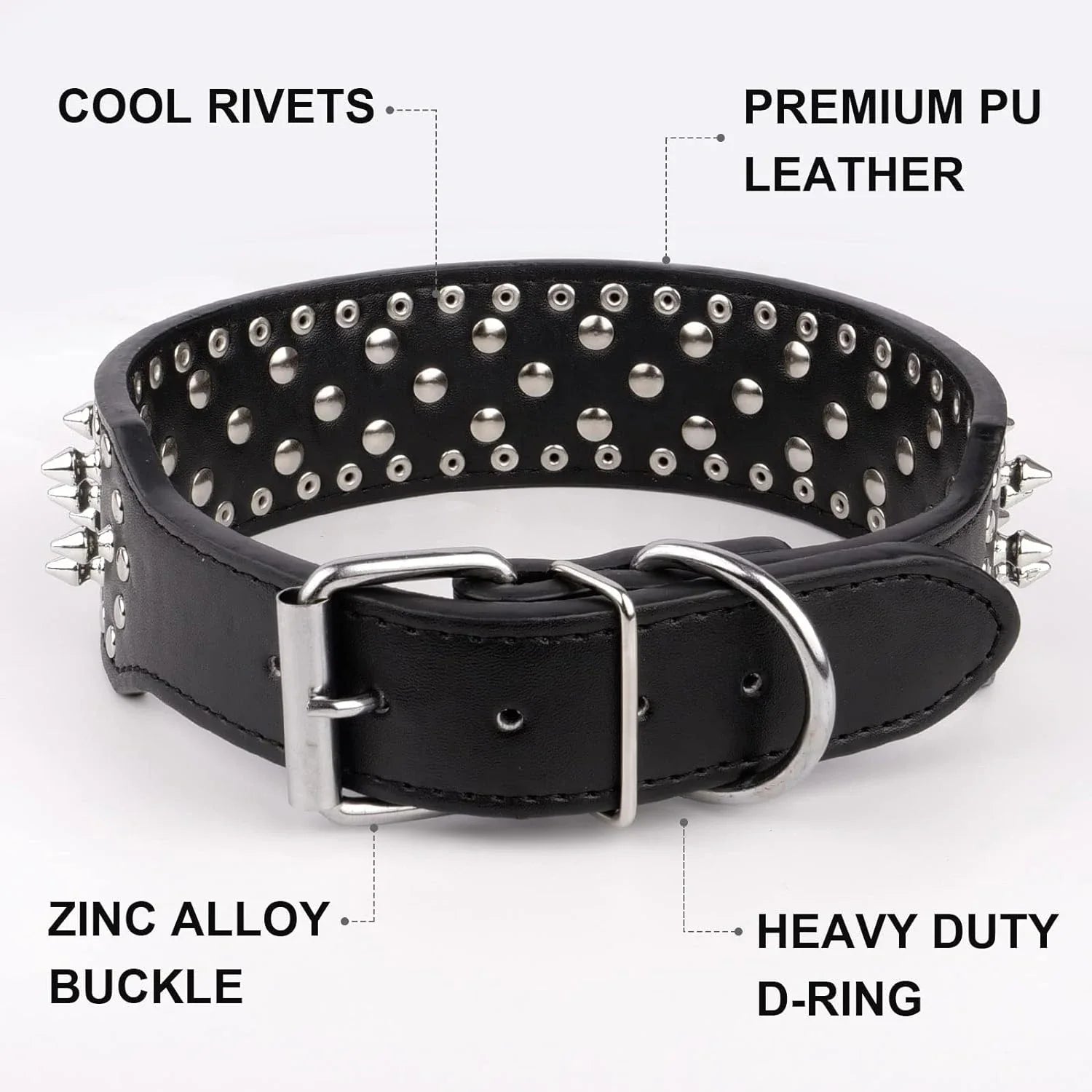 PU Leather Spiked Collar