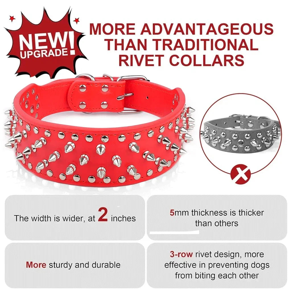 PU Leather Spiked Collar