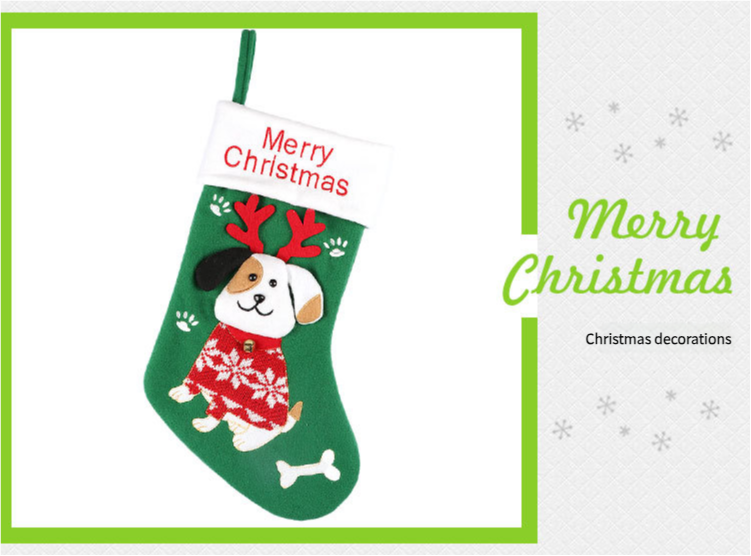 2pcs cute dog christmas stockings cartoon christmas socks gift bag christmas decoration socks christmas tree pendant-1