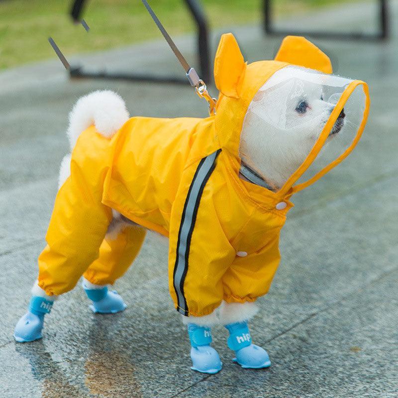 Autumn Pet Rainy Clothes - Small Dog Puppies Raincoat-4