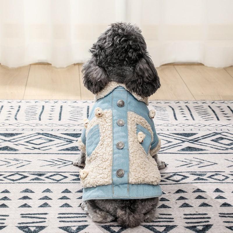 Cozy Denim And Fleece Two-Legged Dog Clothes - Perfect For Small To Medium Dogs-3