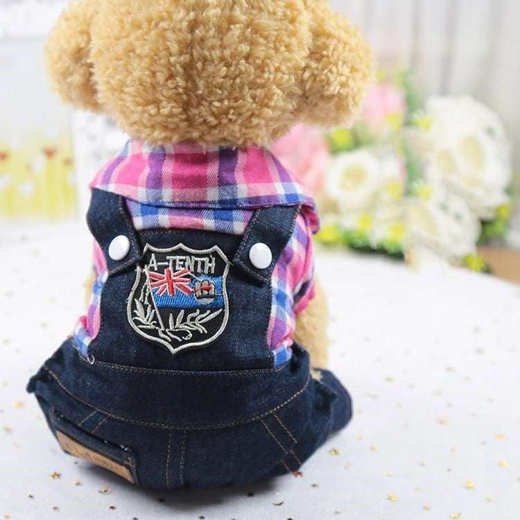 Denim Four-Legged Pet Dog Clothes: Casual Style For All Genders-0