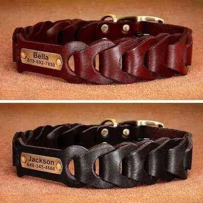 Didog Personalised Leather Dog Collar-0