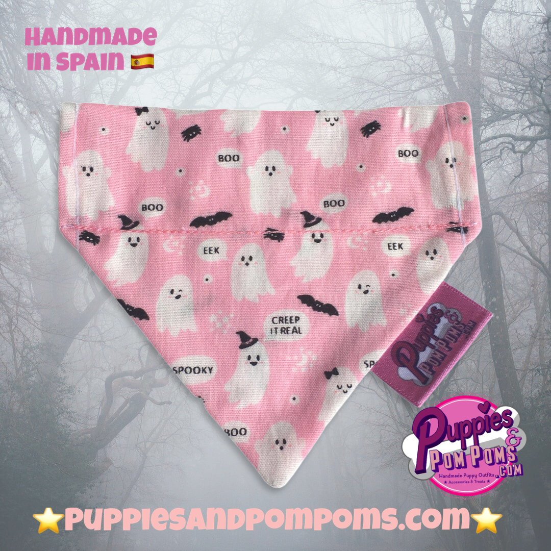 Cute Pink Ghosts! Halloween Dog Bandana-1