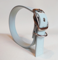 Ice blue vegan apple leather dog collar
