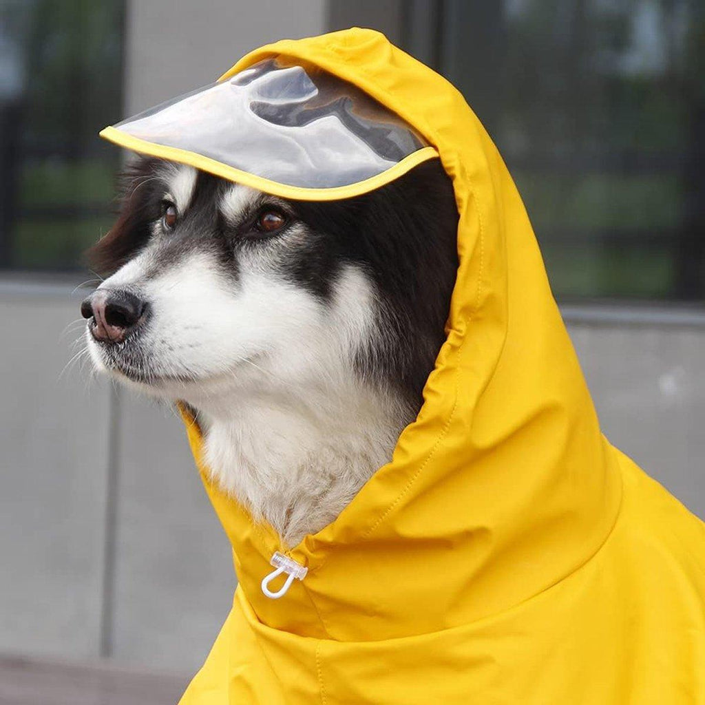 Yellow Dog Raincoat Pet Clothing Waterproof Jacket Outdoor Dog Supplies for Rain