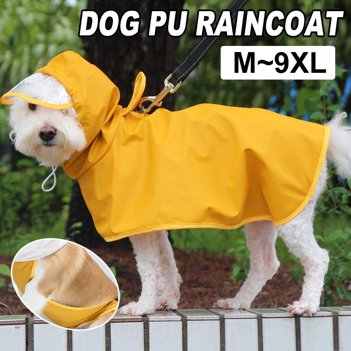 Yellow Dog Raincoat Pet Clothing Waterproof Jacket Outdoor Dog Supplies for Rain