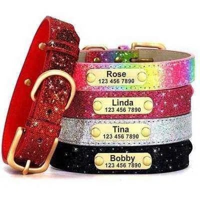 Personalised Sequin Sparkle Pet ID Collar-0