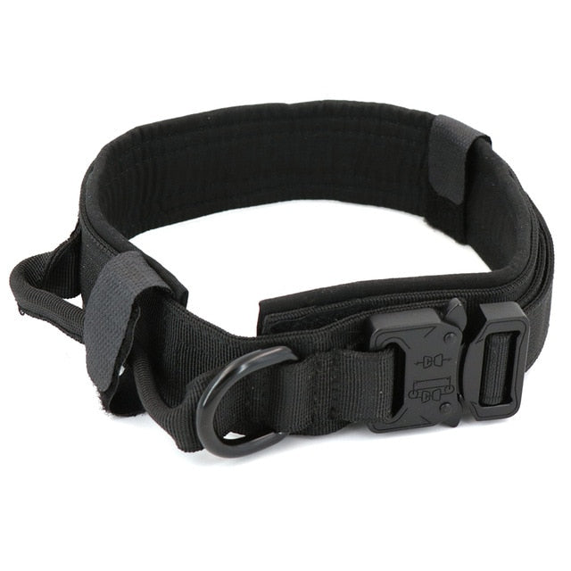Tactical Dog Collar Adjustable Metal Buckle Dog Collars with Control Handle Training Pet Cat Dog Collar For Small Large Dogs-6