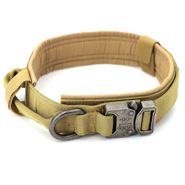 Tactical Dog Collar Adjustable Metal Buckle Dog Collars with Control Handle Training Pet Cat Dog Collar For Small Large Dogs-5
