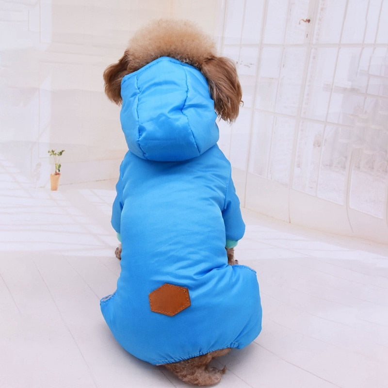 New Winter Dog Clothes  S-XXL Soft Fleece Dog Jumpsuit Small Puppy Coat Pet Outfits 4-legged Windproof Warm Dog Hoodie Clothing-1