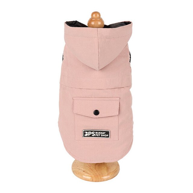 Pet Dog Clothes Winter Warm Corgi Bichon Vest Jacket Soft Plus Velvet Solid Color Sleeveless Hooded Vest for Dogs Pet Clothing-6