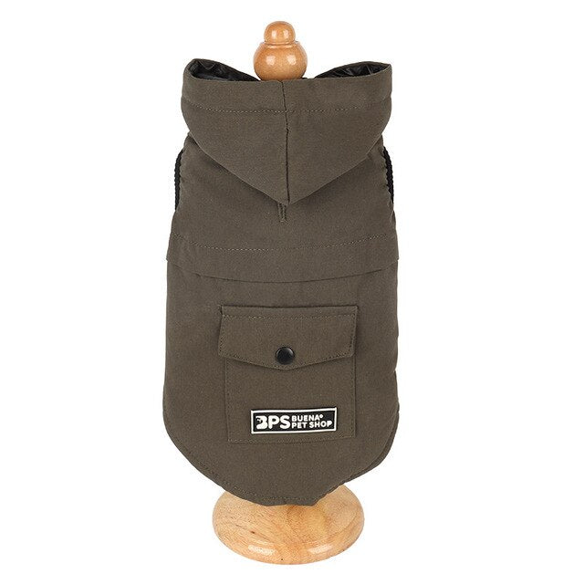 Pet Dog Clothes Winter Warm Corgi Bichon Vest Jacket Soft Plus Velvet Solid Color Sleeveless Hooded Vest for Dogs Pet Clothing-5