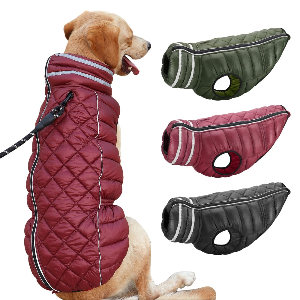Waterproof Clothes for Large Dogs Reflective Dog Jacket Coat Warm Winter Pet Outdoor Clothing French Bulldog Costume Outfit 4XL-0